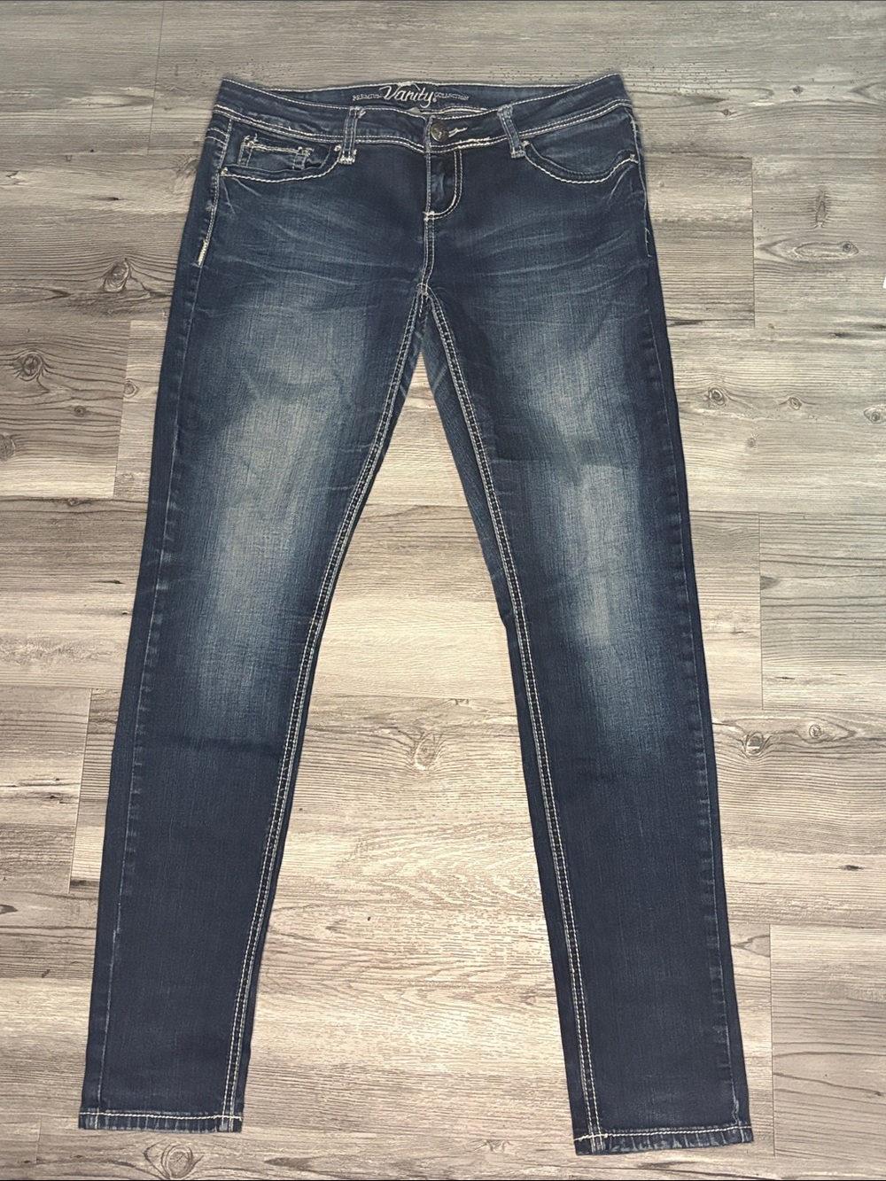 Vanity Indigo Skinny Jeans with Faded Detail